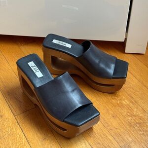 leather wooden maisie leather clogs zigi black and brown